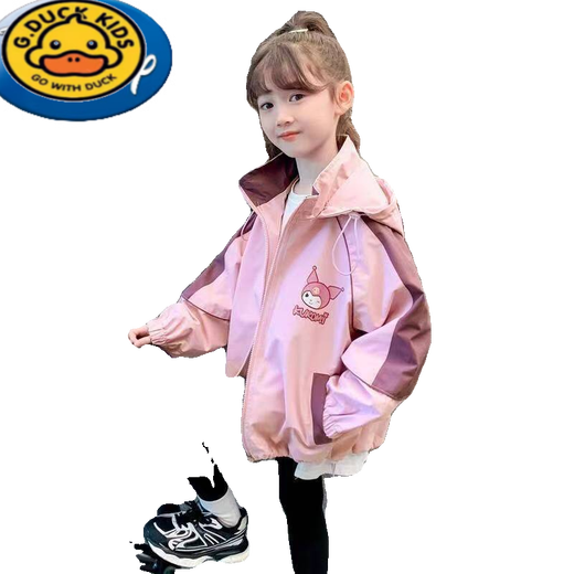 G.Duckkids Girls 'Press Spring и осень 2025 г. Новый весенний и осенний стиль модный средний и крупный детский модный траншея Colomi.