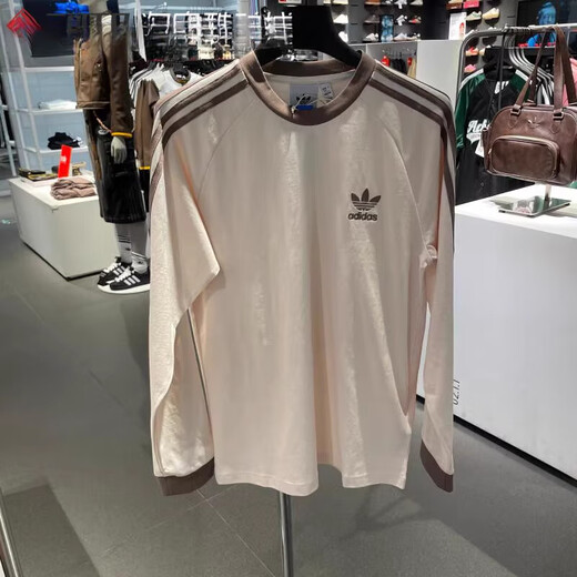 adidas Clover Adicolor three stripes men's sports and casual long-sleeved T-shirt IA4879 IA4877 IA4879 White M 175/96A
