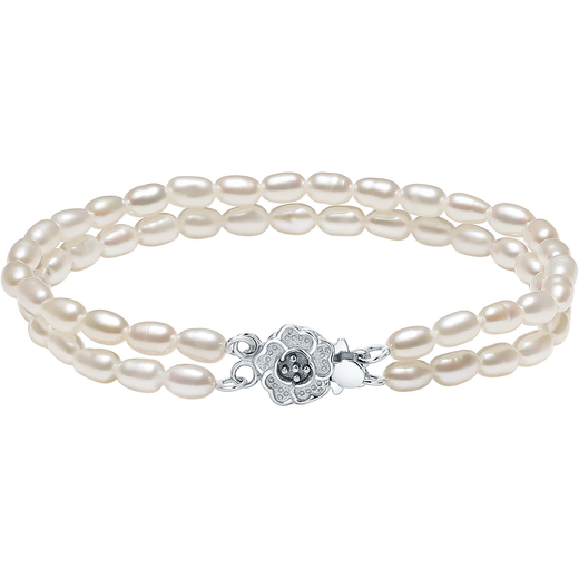Saturday Fortune Pearl Bracelet Bracelet Women's Rose Silver Buckle Bracelet Birthday Gift X078868 About 17cm