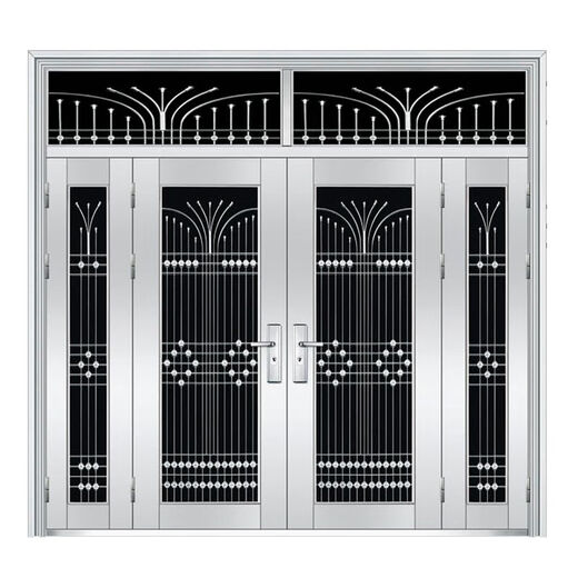 
BEYZK304 stainless steel door rural self-built house entrance door double door glass entrance stainless steel rose gold style 9902