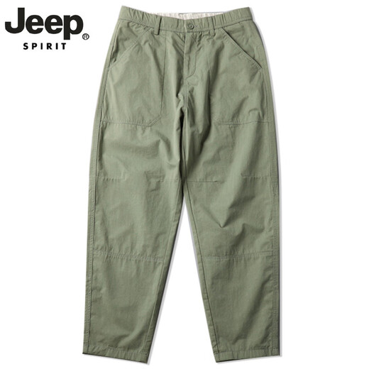 Jeep Spirit Pantalones casuales para hombres Pantalones de algodón puro de algodón ancho Pantalones de harén japoneses sueltos para hombres Pantalones de trabajo versátiles 6626 Negro 38