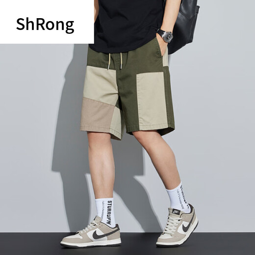 Shurong Japanese 2025 spring and summer casual shorts men's five-point pants trendy brand workwear new summer fashion half-trousers mid-trousers black 9277 2XL