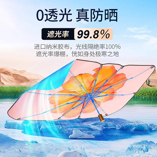 芒芒适用高端汽车遮阳罩车用前挡风玻璃遮阳挡防晒隔热夏季遮阳伞 女神通用14079CM