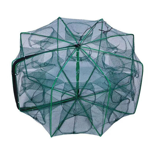 Tianlong pattern shrimp cage fishing net automatic fishing net fishing cage folding fish catching lobster loach eel cage fishing artifact square fish and shrimp cage 10 holes + 10 bags of bait + rope