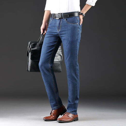 
Seven Wolf [Soft and Smooth] Spring and Summer Leg Scrubbing Jeans Business Casual Straight Men's Trousers Simple High Waist Soft Q5155-Black 34 (155Jin [Jin equals 0.5 kg] or less)