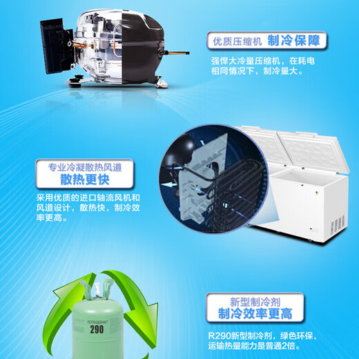海尔冰柜商用519升719升卧式大容量冷藏保鲜柜冷冻柜速冻鲜冷柜 单温带脚轮带锁电子控温 829升