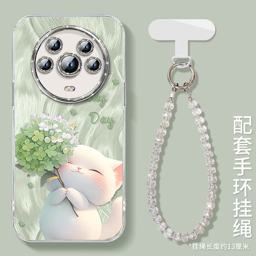 
Jiangdianjiang Hydrangea Cat Suitable for Honor Magic4 Mobile Cat Huawei Magic4 Pro's new ultimate version full-inclusive lens film protective case mgaic soft shell honor shell belt NM15657 Hydrangea Cat Blue comes with electroplating flash Honor Magic7Pro