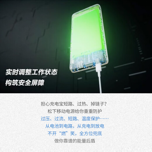 Panasonic (Panasonic) boarding 3C certified power bank two-way PD30W fast charging large capacity 11680 mAh 45Wh suitable for Apple Huawei Xiaomi mobile phone white UD23