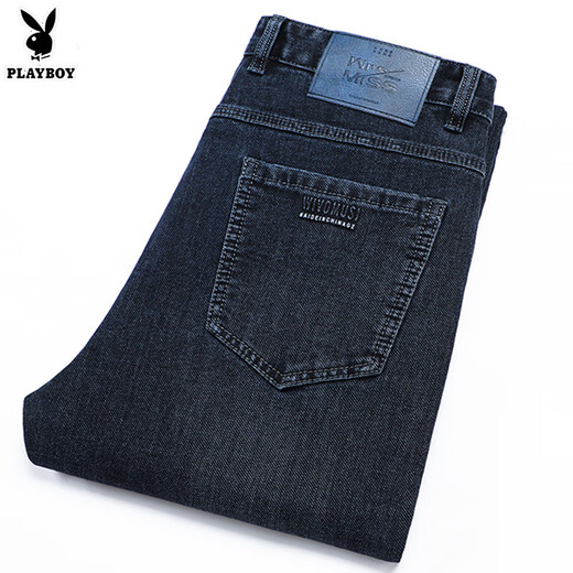Playboy (Playboy) High-End-Sommer-Dünne Jeans mittleren Alters mit hoher Taille Hosen Dad Business Casual Hosen bequeme Dunkelblau [3891] Sommerdünn 40 Größe (Taille 3 Fuß 1)
