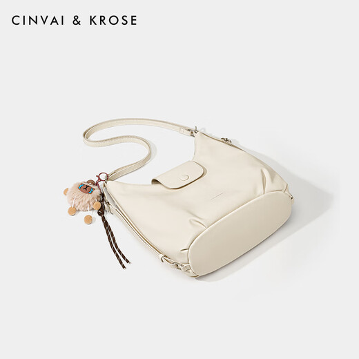 Cinvai/Krose official website bag women's bag 2025 new shoulder bag crossbody bag tote bag commuting to give girlfriend high-end gift White beige [small c/k women's bag Chinese Valentine's Day gift]