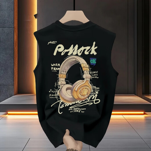 Pierre Cardin 2025 Summer moderno nuevo chaleco de cuello redondo pesado Camiseta sin mangas en el chaleco de hombres suelto