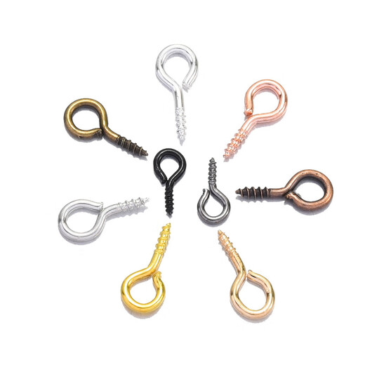 Osiro 200 pcs horn nails, sheep eye nails, pearl screws, pendant hooks, jewelry accessories, diy handmade materials, silver 5*10mm, about 200 pcs/pack