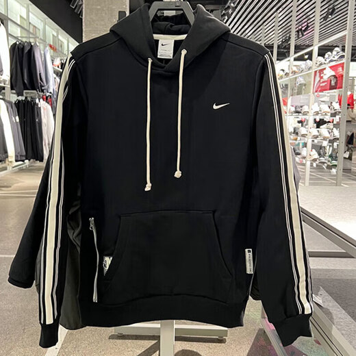 耐克（NIKE）官方卫衣男装上衣秋季新款CNY龙年限定加绒休闲运动服连帽套头衫 HJ3882-010黑/淡象牙白 L