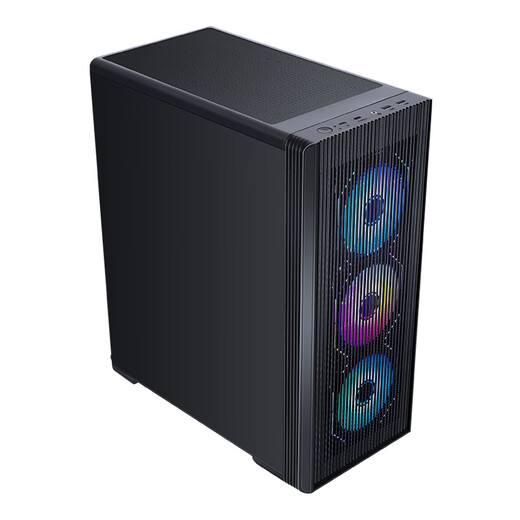 SAMA Kapibara M1 black desktop computer matx cooling main chassis with large air intake on the front panel/6 fan positions/240 water cooling positions/4 hard drive positions/Type-C reserved holes