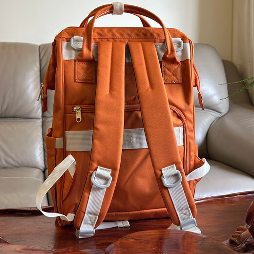 sun earth/u Japanese new multi-functional mother bag mother and baby bag lightweight large capacity mother backpack casual backpack women waterproof orange (20L)
