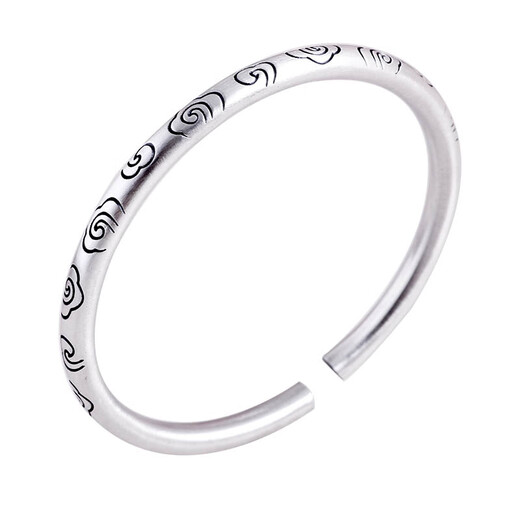 Caox Ancient Method Sild Silver 999 STERLING Silver Bracelet Femme's Palace Bracelet Xiangyun Birthday Retro Style Bracelet Silver Bijoux 32G Modèle d'ouverture 693