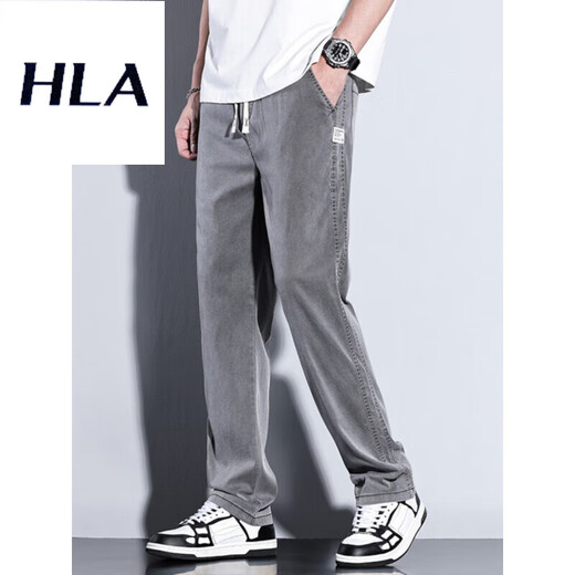 
LA Hailan Home same casual pants for men 2025 new fashion brand straight loose men's pants Tennis wide-leg men's trousers 1048 black + 1048 light blue XL size 31-32