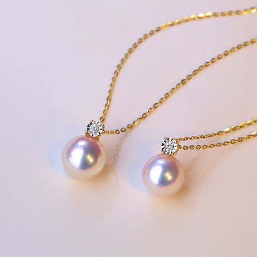 Peimeng Zhengyuan seawater pearl necklace clavicle chain princess style pendant heavenly grade stone a 9-9 points 5mm
