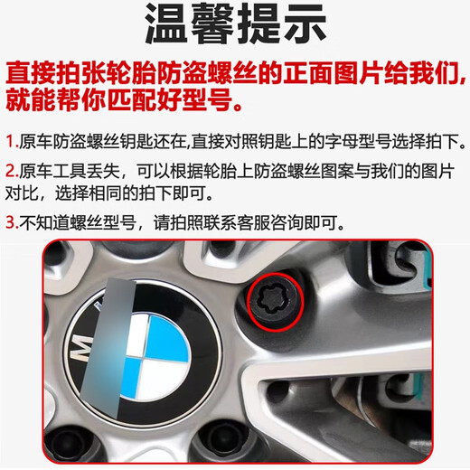 语森忆适用宝马12357系MINIZ4X1 X3 X4 X5 X6轮胎防盗螺丝轮毂螺栓 056花纹防盗螺丝单个