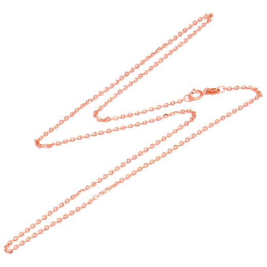 Only double jewelry 18k gold necklace 18K gold rose gold platinum color gold O-shaped chain fashion clavicle chain for women 18K rose gold 40-45cm three-turn adjustment 1.18g