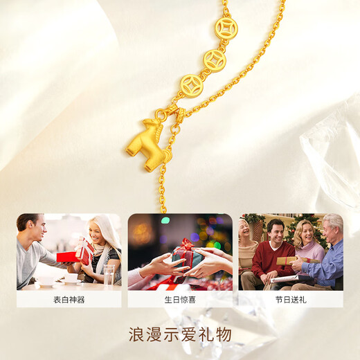 Chow Tai Sang Silver Necklace Make Money Immediately Necklace New Chinese Style Gift for Girlfriend and Wife Holiday Anniversary Birthday Gift Make Money Immediately Necklace