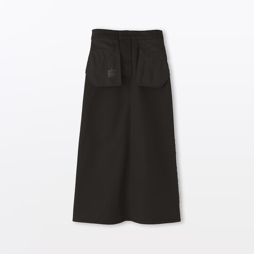 MUJI Women's Stretch Mercerized Twill A-Line Skirt Long Skirt Women's 25th Autumn Skirt Women's BE1YTC5A Black M (160/66A)