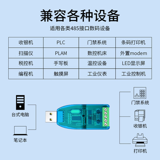 DOREWIN USB to 485 interface industrial grade converter USB to nine-pin serial port RS485 module communication converter