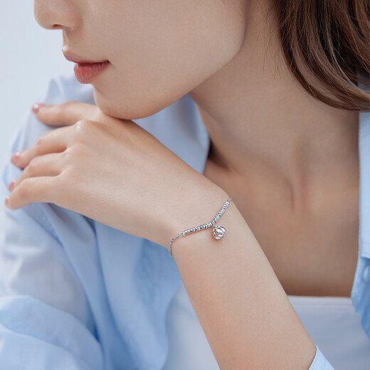 Lukfook Jewelry Platinum 950 Persimmon Ruyi Abacus Beads Platinum Bracelet for Gift Price F63P0038DS 5.34g (including labor cost 566 yuan)