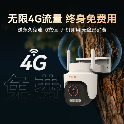 Xiaopaiji Schwarzes Licht Full Color Camera Z5G 4G Lebensdauerverkehr kostenlos zu Hause Überwachung im Freien ohne WLAN benötigt Mobiltelefon Remote -Monitor 360 Keine toten Winkel Skyworth intelligente Herstellung
