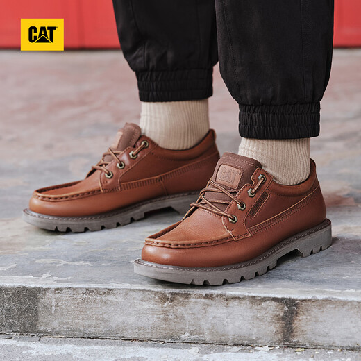 Zapatos de cuero casual de gato Carter zapatos de trabajo zapatos para hombres nuevos retro modernos nuevos zapatos individuales livianos p726069 marrón 42