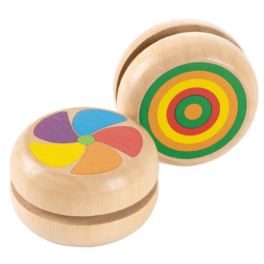Mai yi Traditional en bois pour enfants Yoyo Elementary Élève Yoyo Toy Yoyo Small Gift Entry Boys and Girls Wood Yoyo en bois massif (arc-en-ciel rouge)