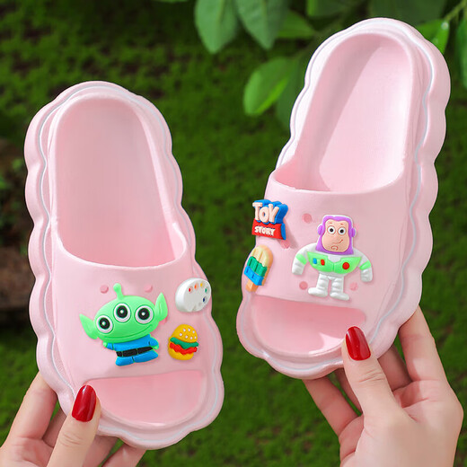 Ormenwe children's slippers summer cute cartoon indoor non-slip slippers for boys and girls ER-QY-01 pink 28 28-29