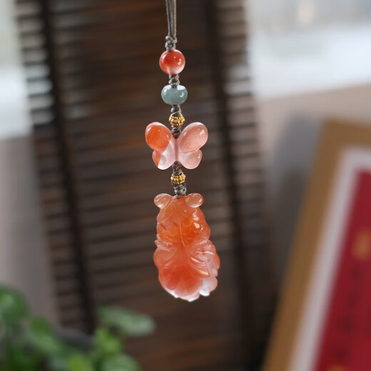 Piaohe CQ68 original hand-made Nanhong koi fish mobile phone bag hanging press collar necklace small pendant. If you like, please contact customer service to order.