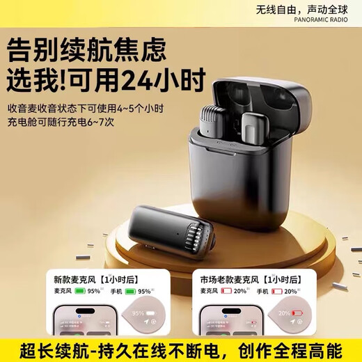 Cool Mansion Wireless Radio Lavalier Microphone Lavalier Live Broadcast Equipment Full Set of Radios for Mobile Phone Short Video Recording Microphone Mobile Phone Noise Reduction Outdoor Douyin Anchor One-to-One Lavalier Microphone Deep Noise Reduction + Ultra-Clear Radio Apple Interface (Apple 1-14)