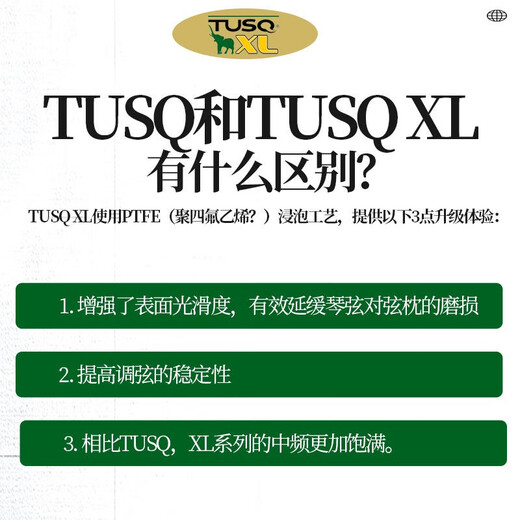 Oreiller de guitare TUSQ Artificiel Ivory Folk Song Classical Fanta Guitar Bass String Oreiller supérieur et inférieur Bridge PQ-9272U0004 Oreiller inférieur