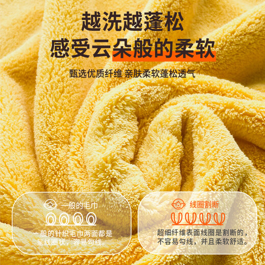 Laiwang Brothers Pet Bath Towel Super Quick-drying Absorbent Towel for Cats and Dogs Thickened Antibacterial Wearable Strong Special Bath Towel One Wipe 8 Minutes Dry Quick-Drying Bath Towel (Yellow) M