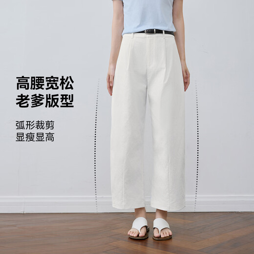 Shifanli casual pants dad pants bucket pants 2025 summer new loose and comfortable balloon pants cropped pants women navy blue M