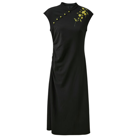 Drei Farbe 2025 Herbst NEU VERBESSERTE CHEONGSAM ROCK VORDERTE KIND SLIM LONG ROCK Klassiker elegant M klassisch schwarz l 165/88a