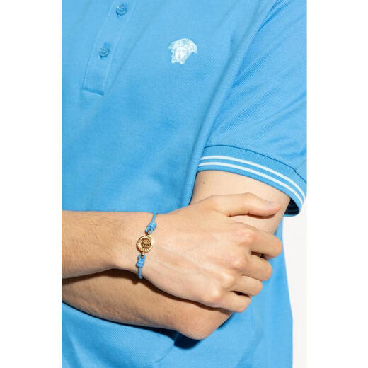 Versace de cuero de cuero de cuero ajustable para hombres hebilla de metal de metal decorativo accesorios de gemelo tu azul