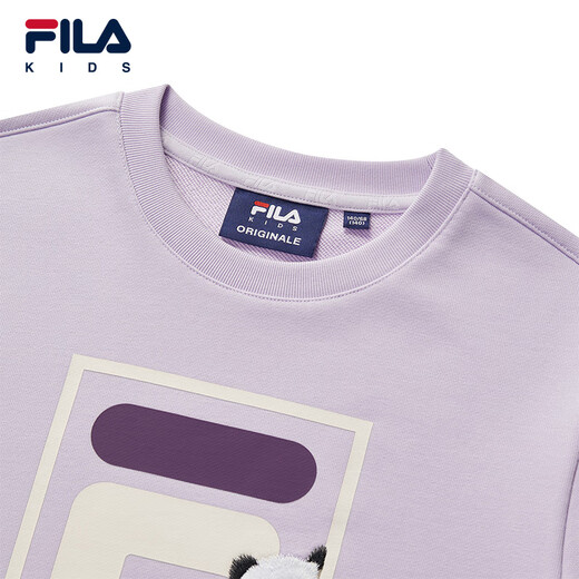 FILA [anti-bacterial] Fila Children's Children's Clothing Top 2025 Autumn New Style Comfortable Pullover Sweater for Men and Girls Sound Wave Purple-VT 150