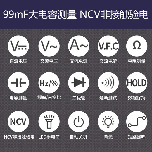 仁聚益钳形表 万用表数字真有效值交流钳表智能防烧数显带VFC测量 DM-9902（3 5/6真有效值交流钳形