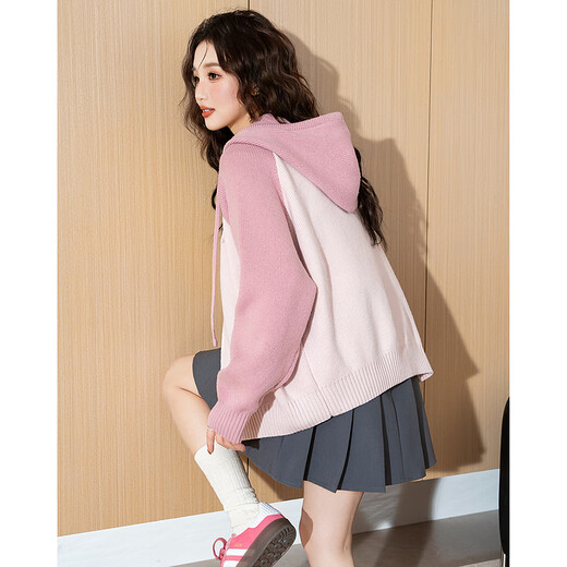 Tonlion 2025 Otoño e invierno Nuevo suéter para mujeres con capucha con capucha manga bordada chaqueta de cárdigan de punto