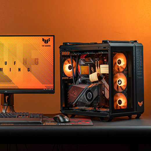 ASUS TUF family bucket 9800X3D/RTX5080 host RTX5090D/GT502 desktop thousand-frame e-sports live broadcast design rendering DIY assembly computer complete machine assembly machine with three 9800X3D+RTX5080 TUF