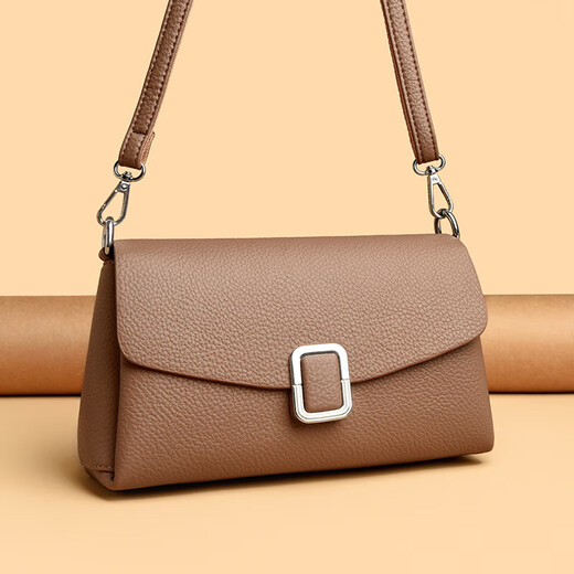 
Genuine leather women's bag 2025 new versatile armpit bag middle-aged mother bag crossbody bag fashionable cowhide women's shoulder bag light brown