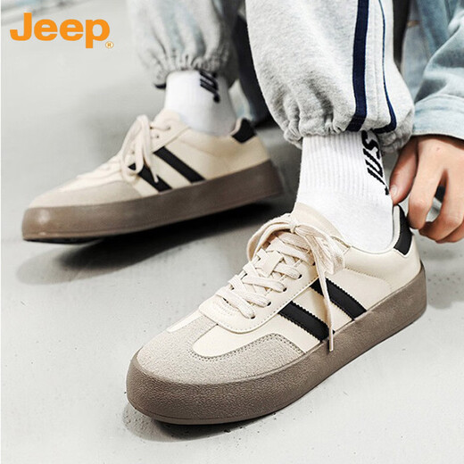
Jeep (JEEP) 2025 new large-size men's shoes, 45 size loose 46 casual board shoes, 47 training shoes, 48 ​​shoes, men's trendy shoes, white gray 9715 49