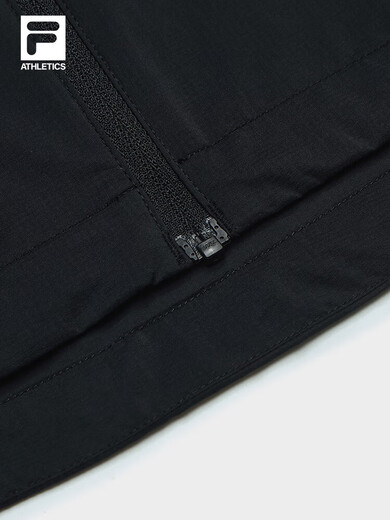 Fila Damens gewebte Jacke 2025 Sommer neuer Outdoor-Sport Slim Slim Kapuzenkapsel Top Dark Black-BK XS 155/76A/XS