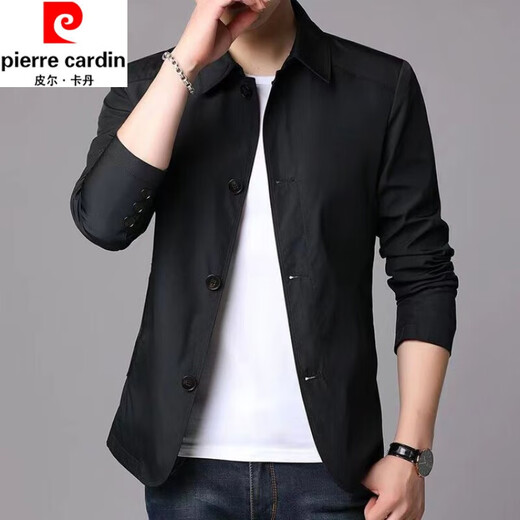 
Pierre cardin spring and autumn new men's jacket business casual middle-aged large-size solid color lapel Korean slim windbreaker jacket light gray 1048 M [Suggested 98-110Jin [Jin equals 0.5 kg]]
