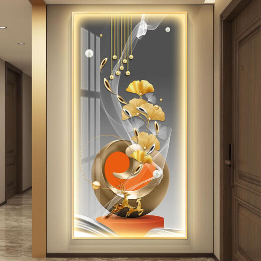 Yusen es Hongyun Dangtou Light LED LED LED LED LED ENTRance Entrada Entrada Pinturas decorativas Corredor Pinturas colgantes colgantes Simples y modernos CN-6296-Hongyun Dangutou 120*240 Prestigiosas fronteras negras Inserto directo inteligente LE LE LE