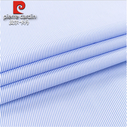 Pier Cardin Authentic Xinjiang reines Baumwollfreies Eisenhemd Herren-Langarm 2025 Frühling, mittlere und ältere Unternehmen Anti-Falten-Formale Verschleiß blau gestreiftes Inch-Hemd 8w6626 42 150 ~