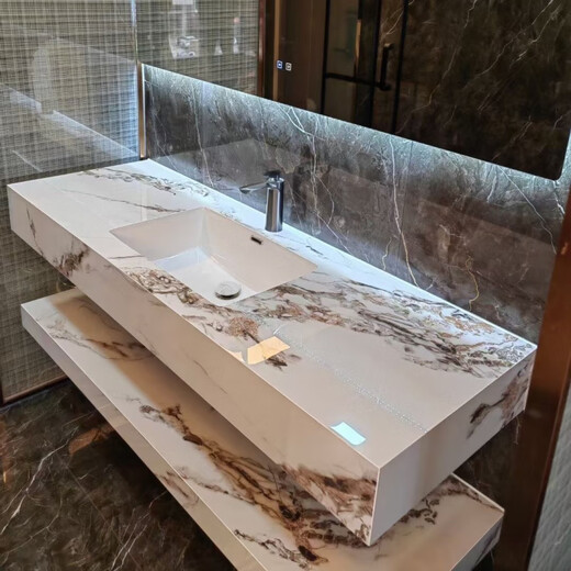 
[Double-layer rock slab] Rock slab seamless wash basin integrated double-layer bathroom wash basin hotel toilet wash basin custom-made [Private customization] SQWY [90*50] 9856 pieces sold